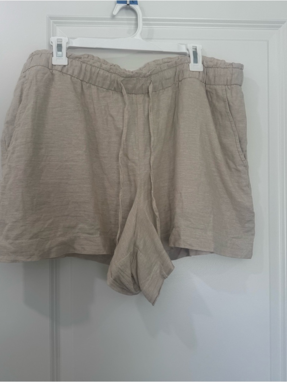 GAP Beige Linen-Blend Shorts with Drawstring Waist